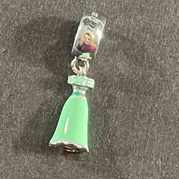 Disney Jasmine Dangling Charm Aladdin Princess Gown Dress Silver Jewelry - Picture 5 of 9